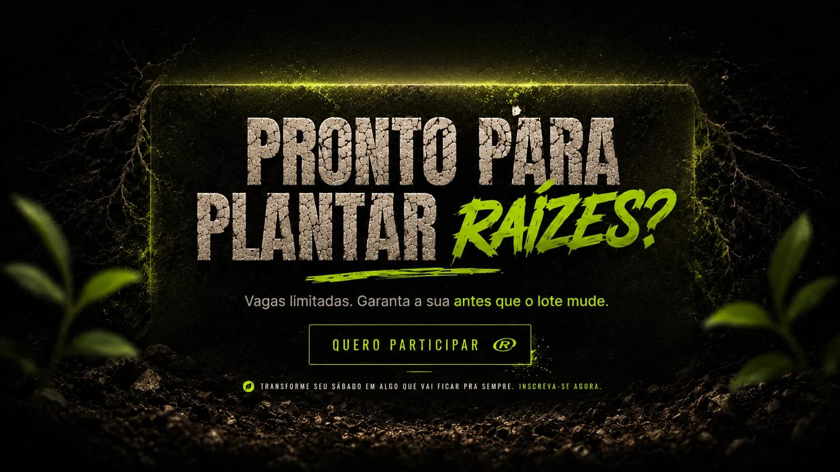 Arte de chamada para inscrição
